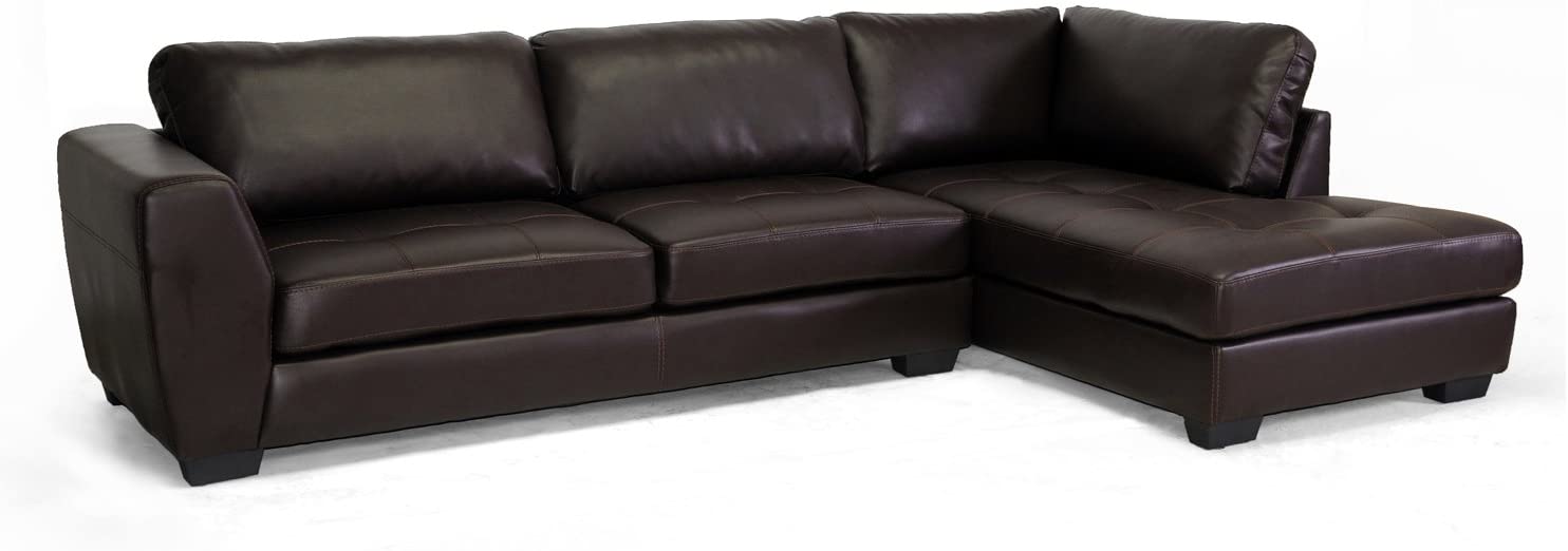 Baxton Studio Orland Bonded Leather Modern Sectional Sofa