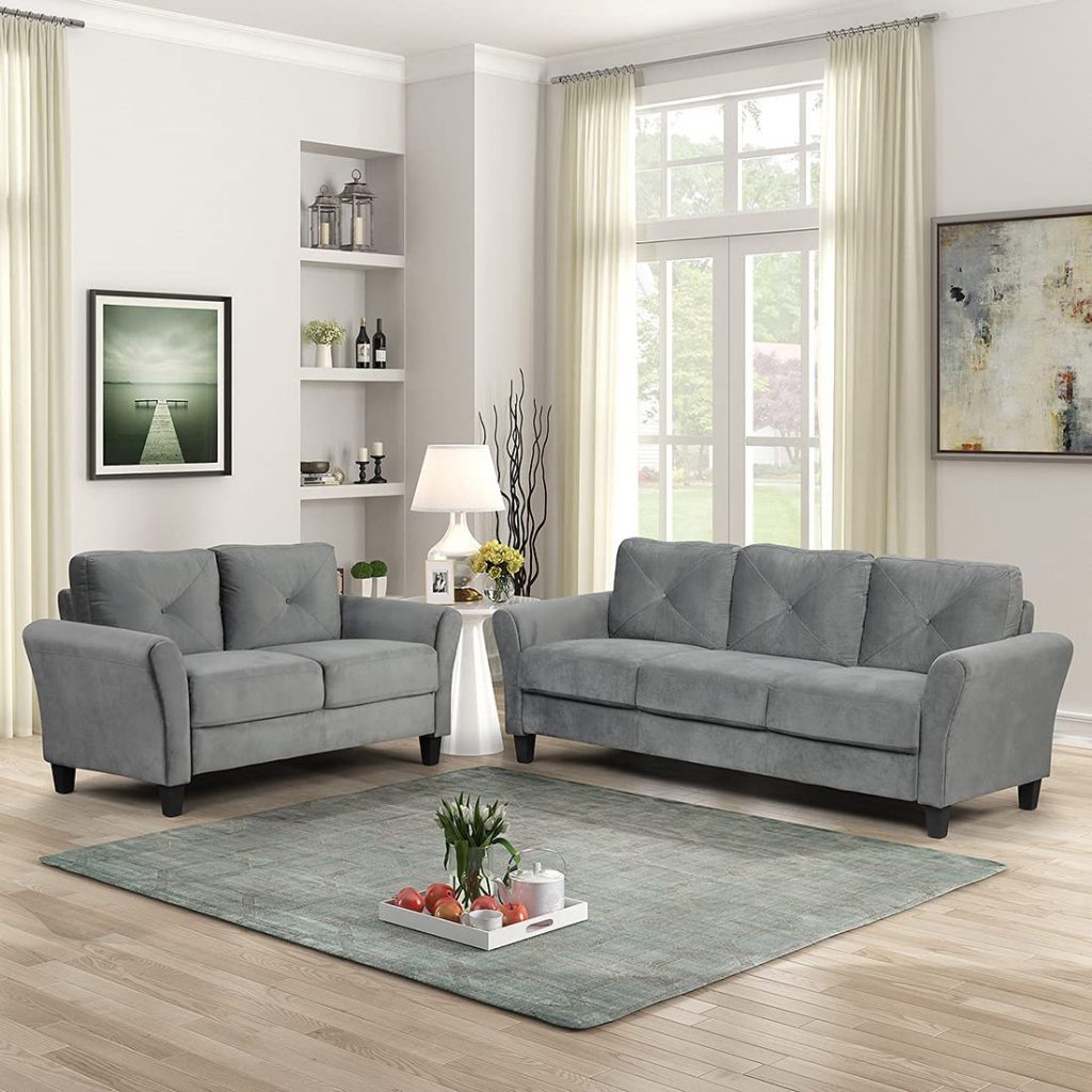 2-Piece Upholstered Sofa Couch