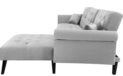 Burrow's Nomad Sleeper LCH Velvet Convertible Sectional Sofa Bed
