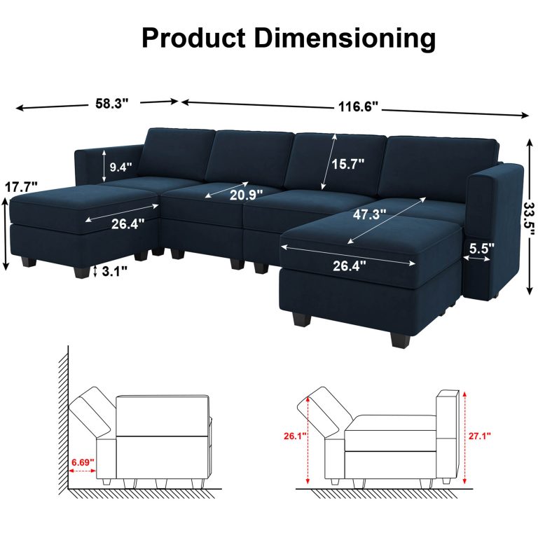 Belffin Modular Sectional Sofa With Reversible Chaises